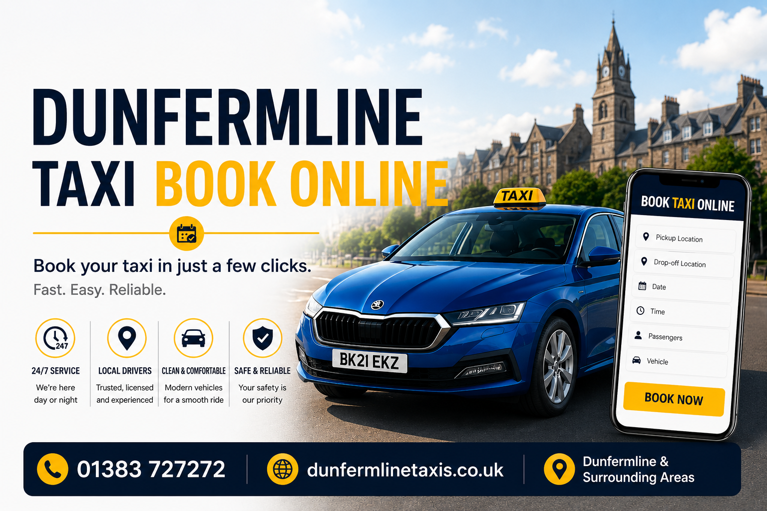 Book Your Dunfermline Taxi Online Today